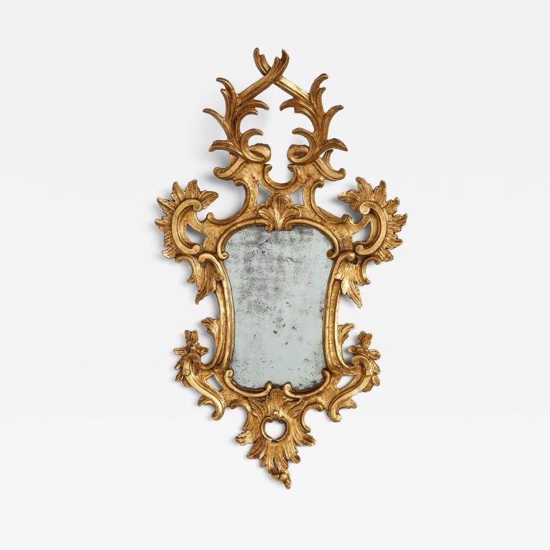 Italian Eighteenth Century Rococo Carved and Gilded Wood Mirror