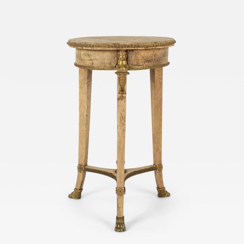 Italian Empire Burl Maple Side Table