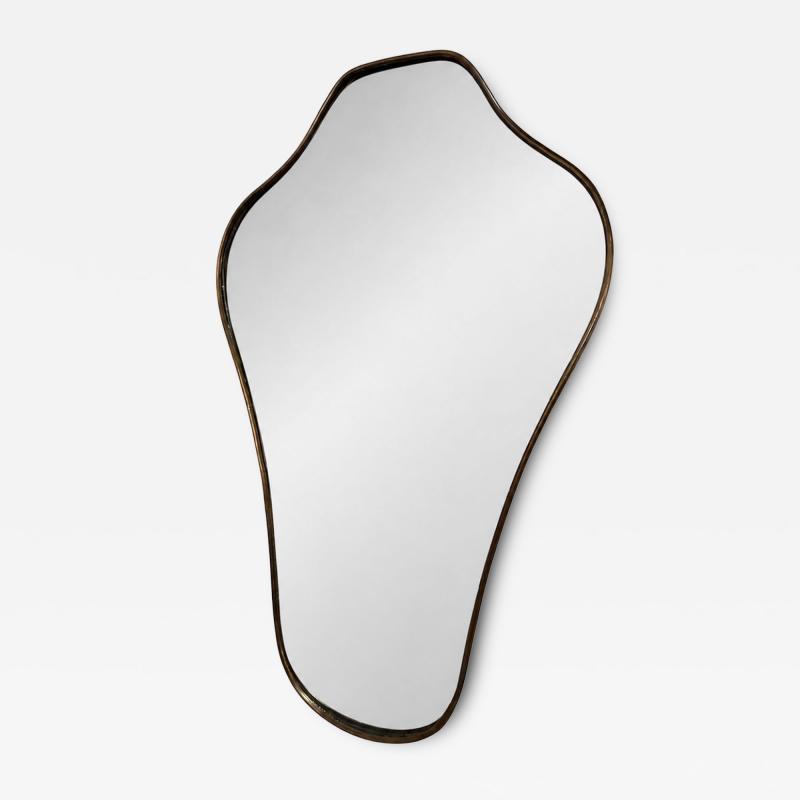 Italian Freeform Brass Wall Mirror