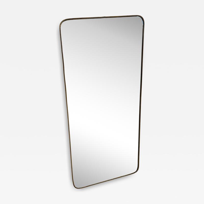 Italian Full Length Rectangular Brass Mirror 1950s
