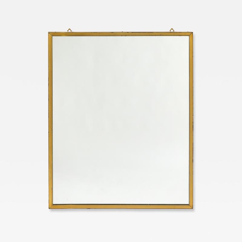 Italian Gilt Metal Ribbed Mirror circa 1970