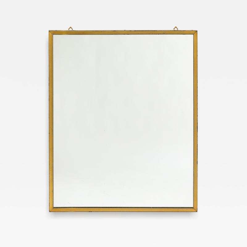 Italian Gilt Metal Ribbed Mirror circa 1970