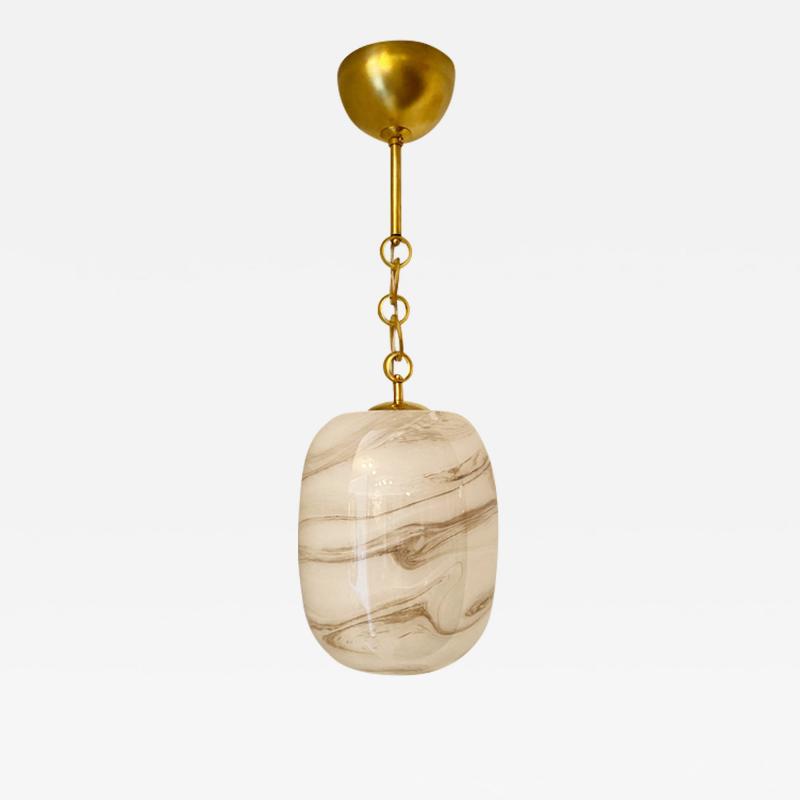 Italian Glass Pendant With Brass Fittings