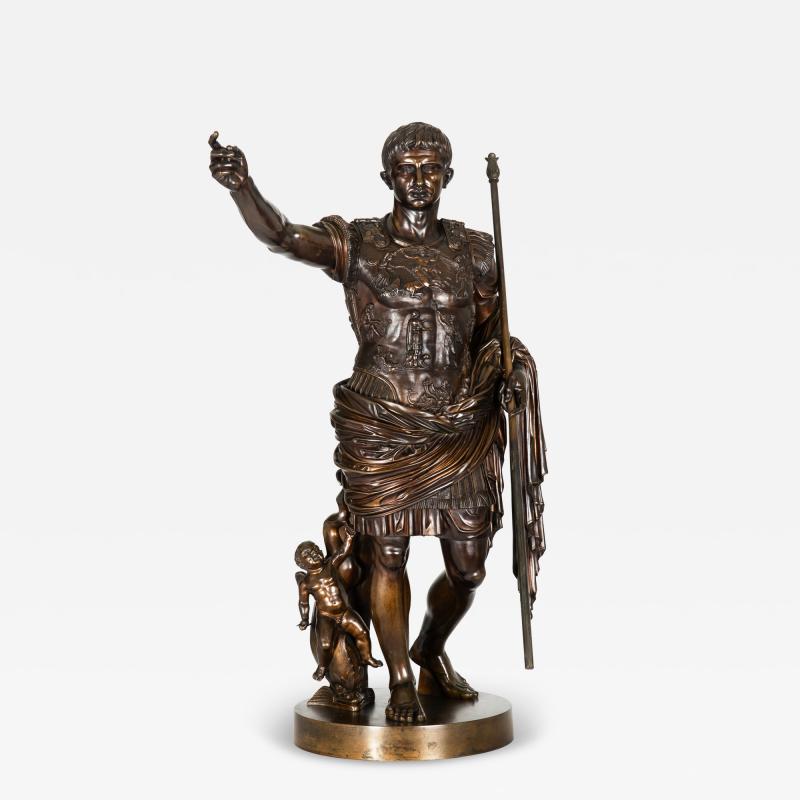Italian Grand Tour Bronze Sculpture Augustus Prima Porta by Boschetti ca 1870