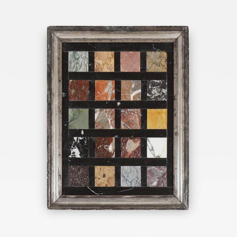 Italian Grand Tour Pietra Dura Specimen Marbles Framed Plaque