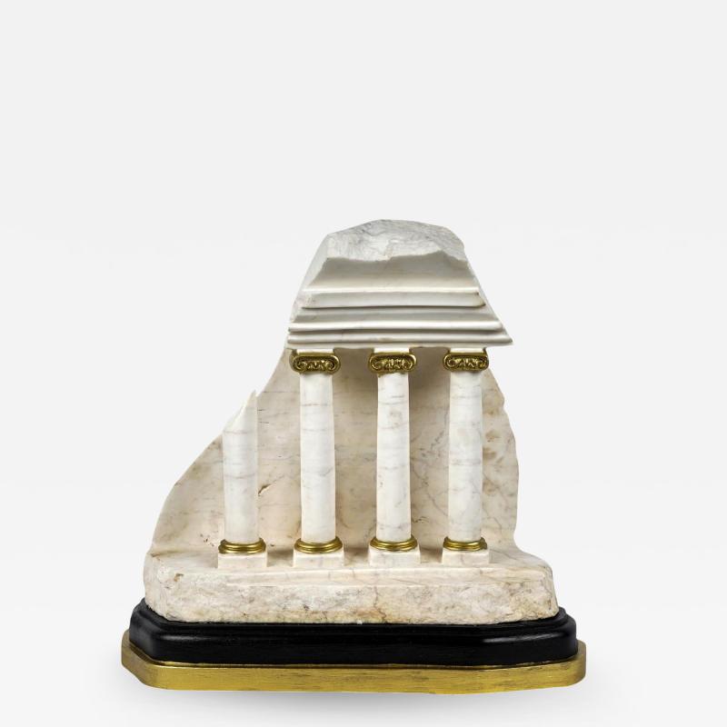 Italian Grand Tour Style Carved Marble Stone Ruins Sculpture