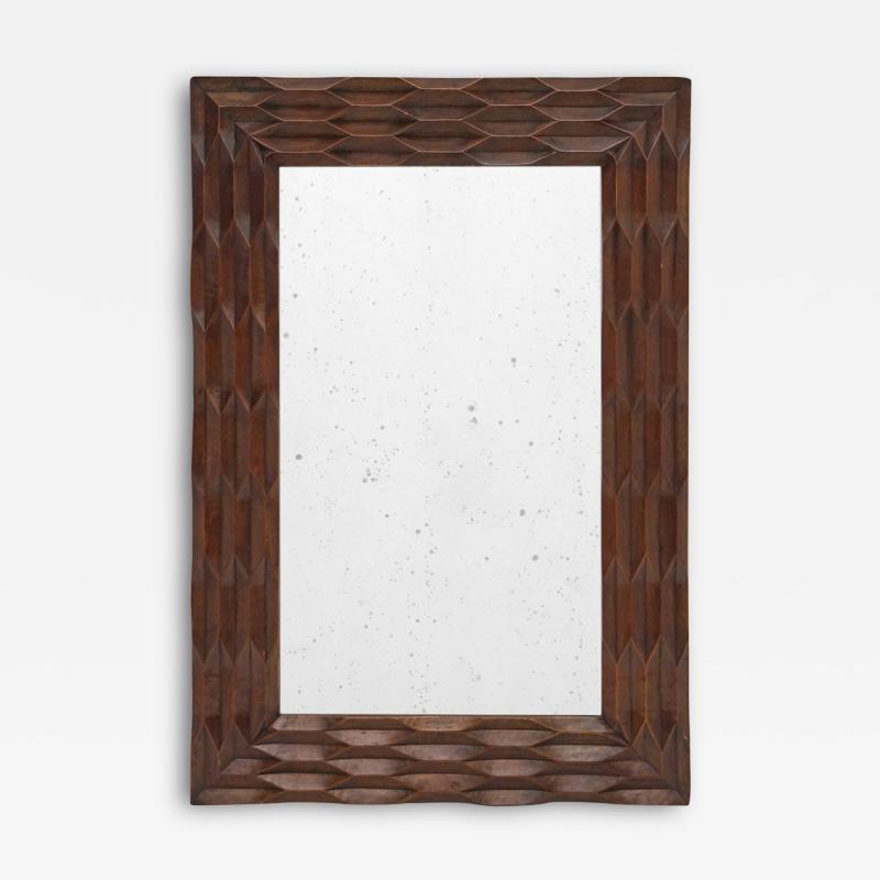 Italian Hand Carved Mahogany Mirror