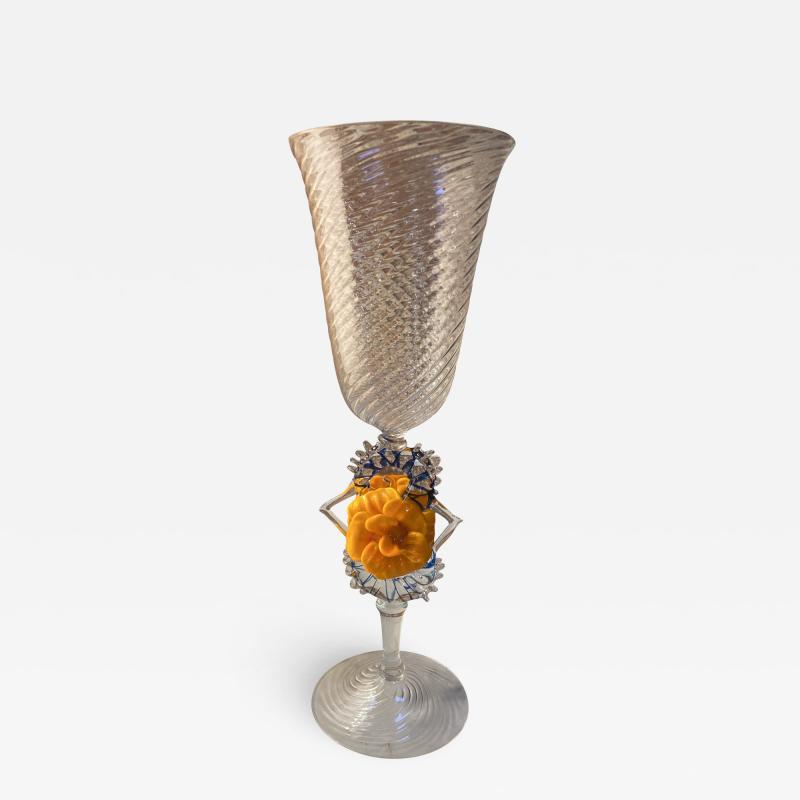 Italian Handcrafted Chalice in Blown Murano Glass 1970