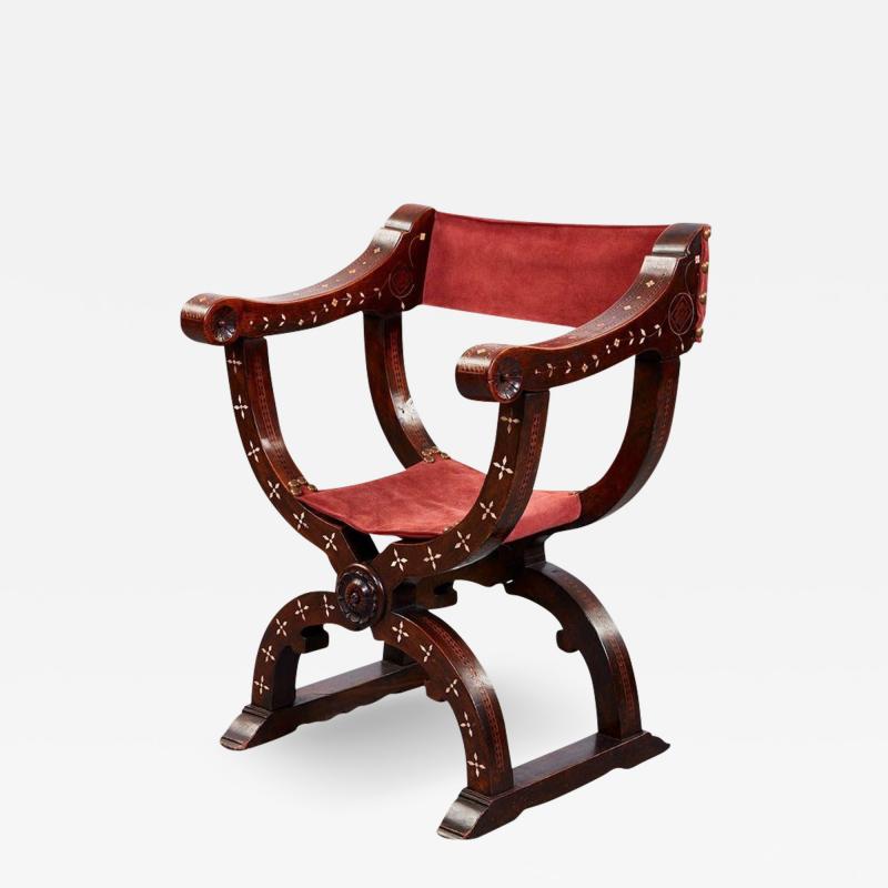 Italian Inlaid Folding Chair
