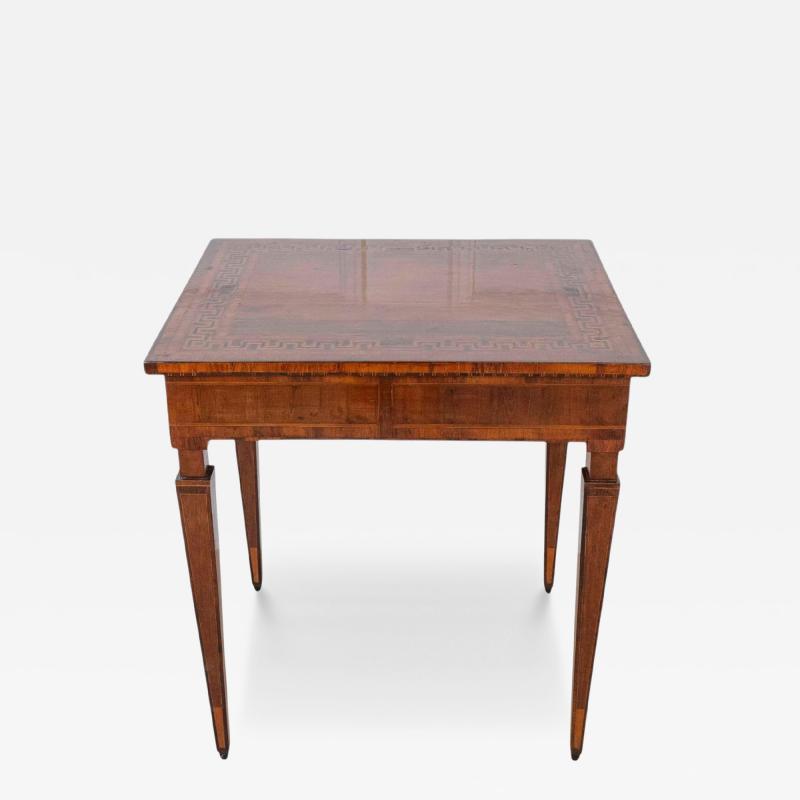 Italian Late 18th Century Tuscan Walnut Inlaid Table