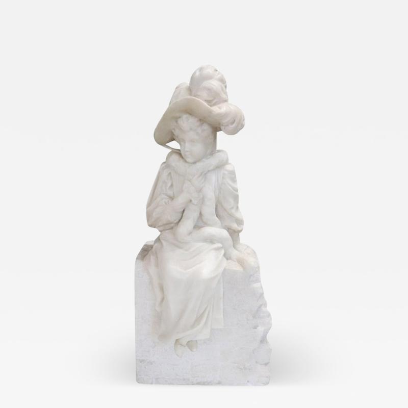 Italian Late 19th Century White Marble Antique Sculpture