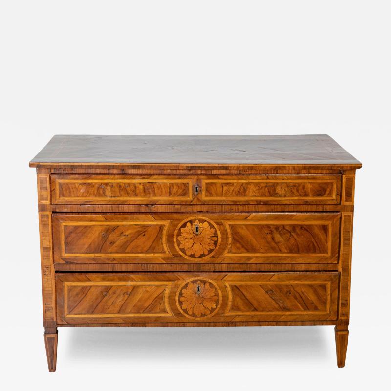 Italian Louis XVI Inlaid Commode with Floral Marquetry Late 18th Century
