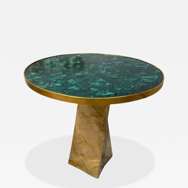 Italian Malachite and Bronze Table by Fonderia Artistica Ruocco 1990s
