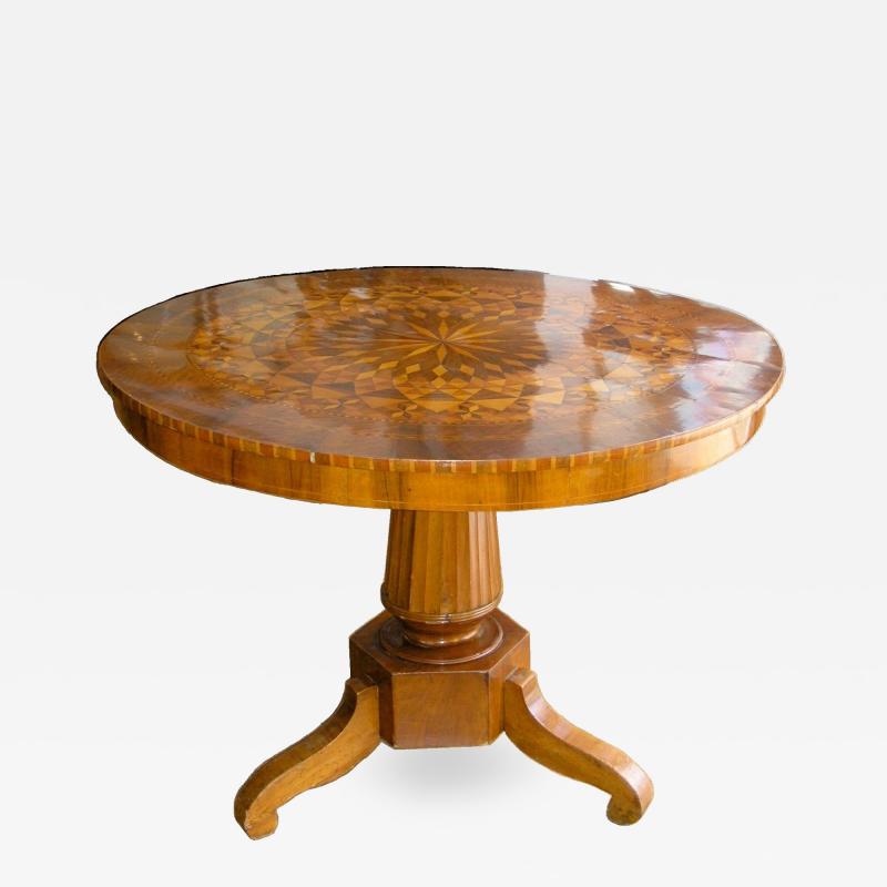 Italian Marquetry Center Table 19th c 