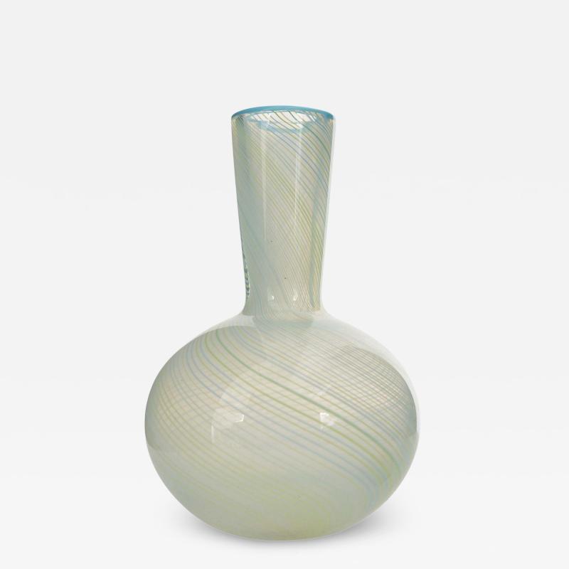 Italian Mid Century Green Art Glass Bud Vase
