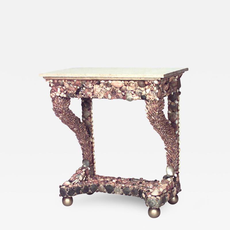 Italian Mid Century Grotto Style Sea Shell Console Table