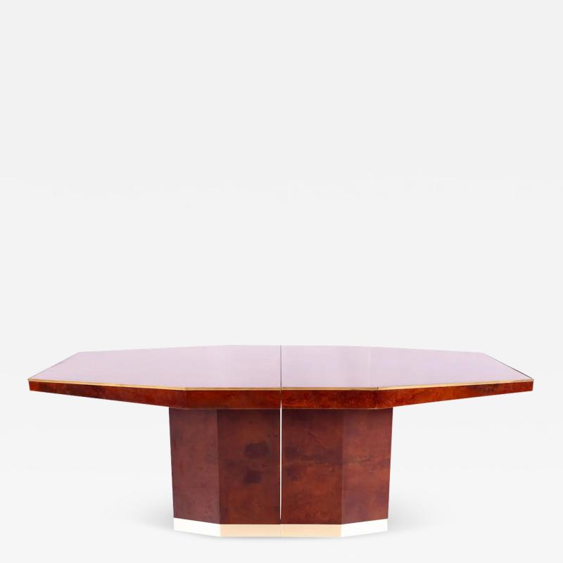 Italian Mid Century Hexagonal Pedestal Base Dining Table