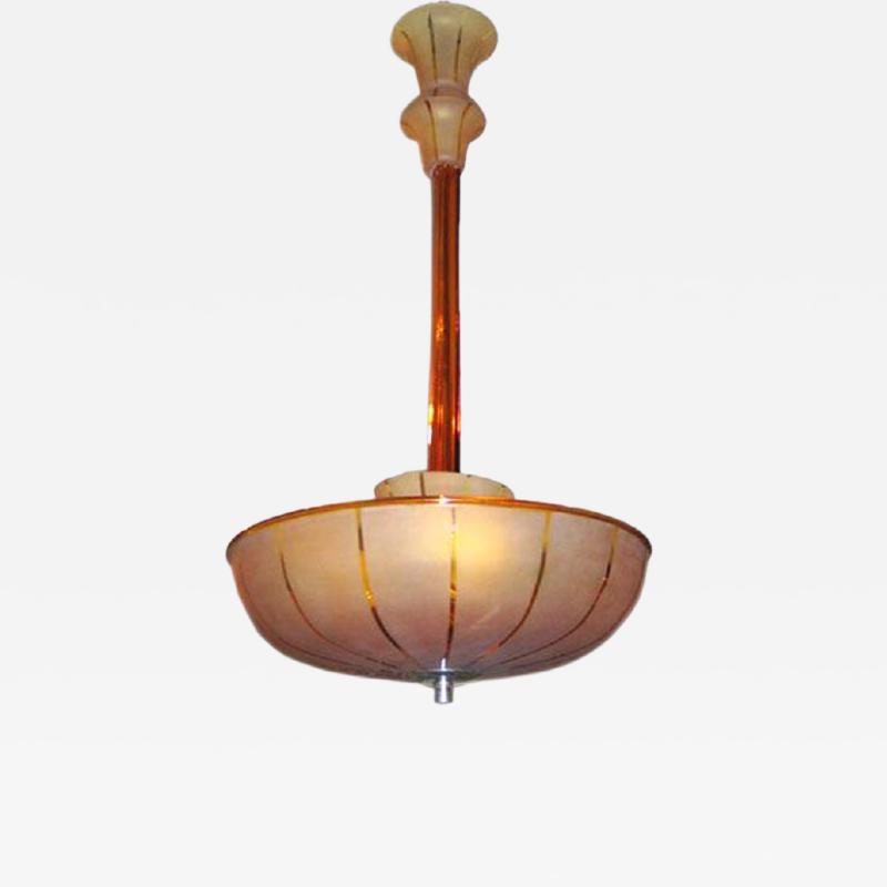 Italian Mid Century Modern Amber Murano Venetian Glass Chandelier or Pendant