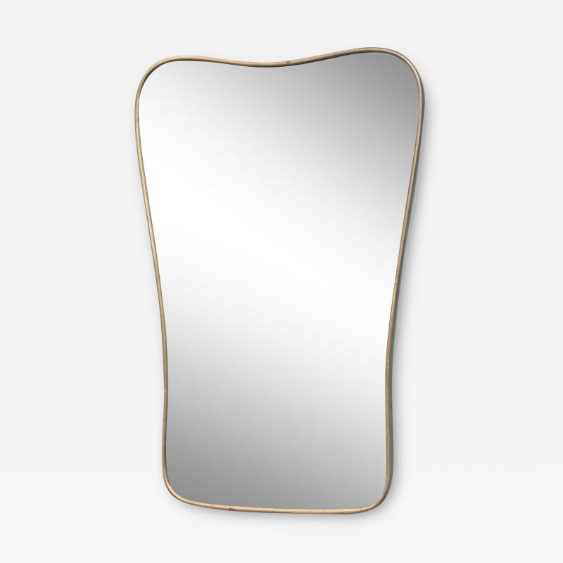 Italian Mid Century Modern Brass Wall Mirror