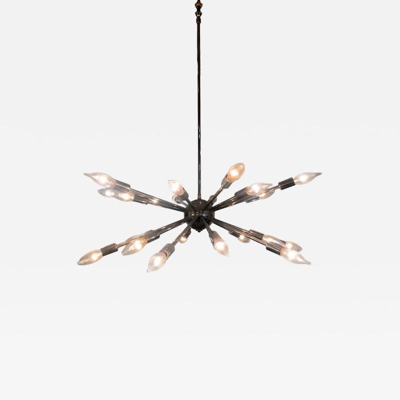 Italian Mid Century Modern Chrome Sputnik Chandelier