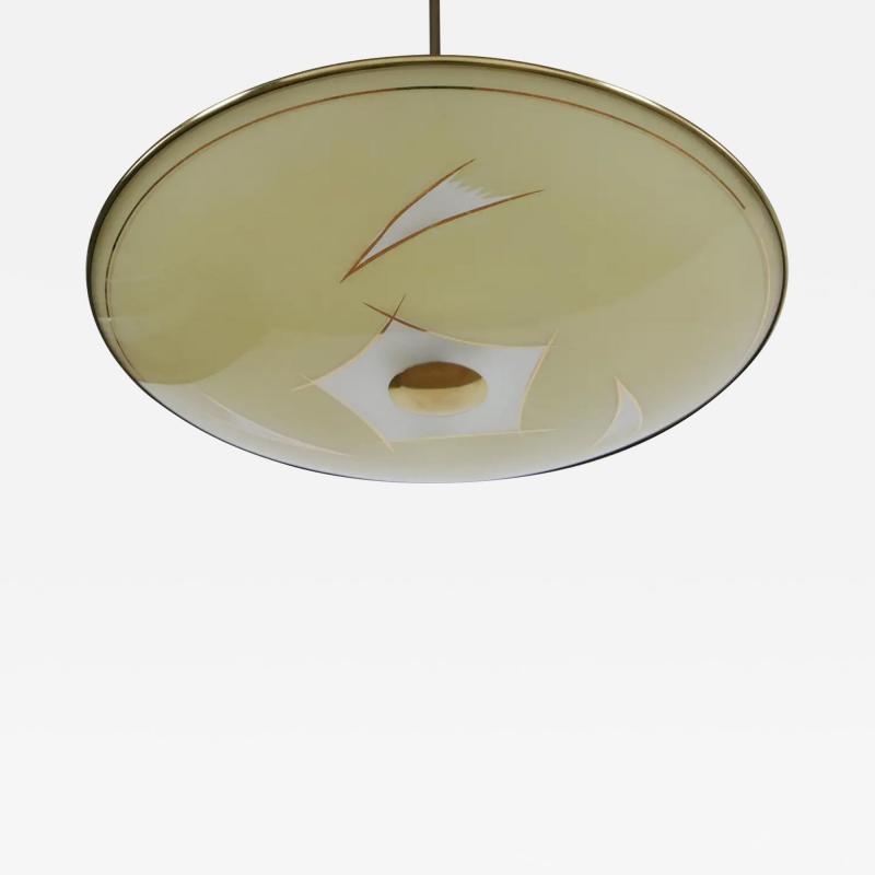 Italian Mid Century Modern Disc Chandelier or Pendant Lamp 1950s