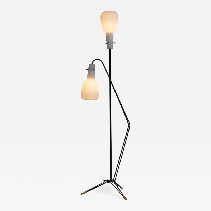 Italian Mid Century Modern Floor Lamp in the Style of Stilnovo Italy 1950s