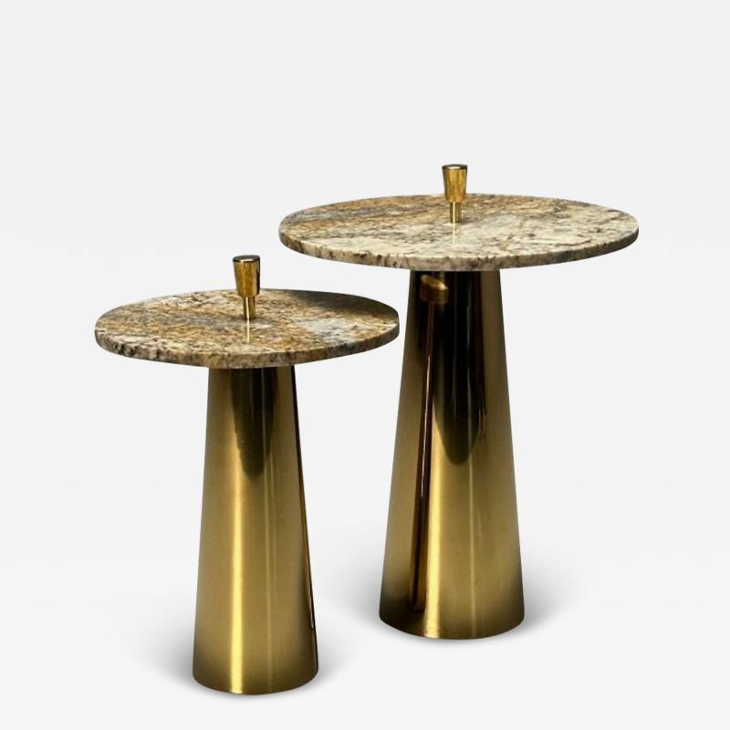 Italian Mid Century Modern Style Contemporary Nesting Side Tables Brass