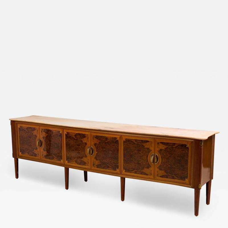 Italian Mid Century Onyx Top and Brass Sideboard