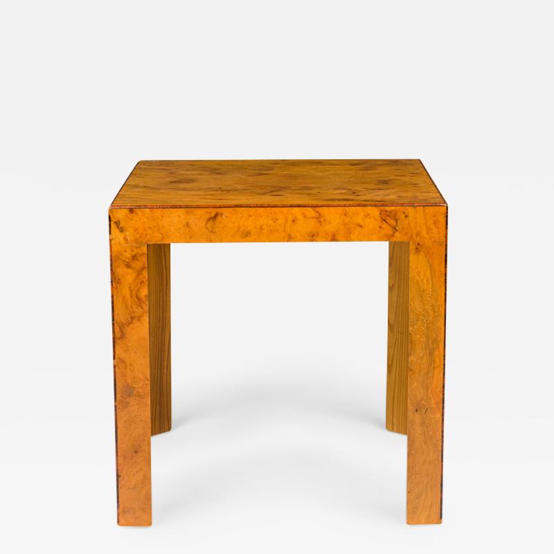 Italian Mid Century Oyster Burl Veneer Square End Side Table