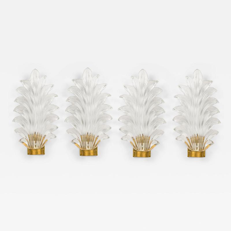 Italian Mid Century Palm Frond Wall Sconces