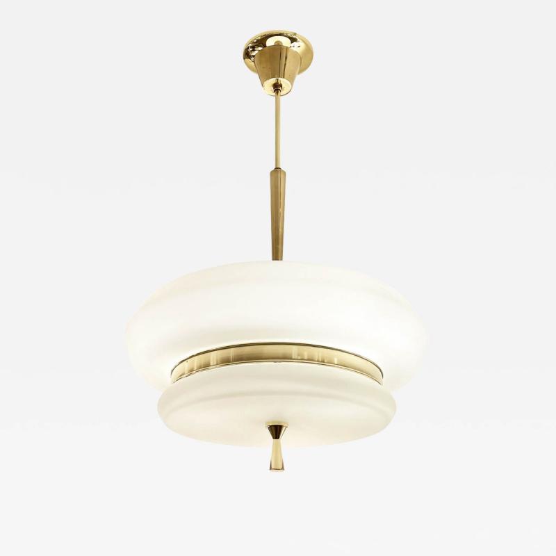 Italian Mid Century Pendant with Brass Details