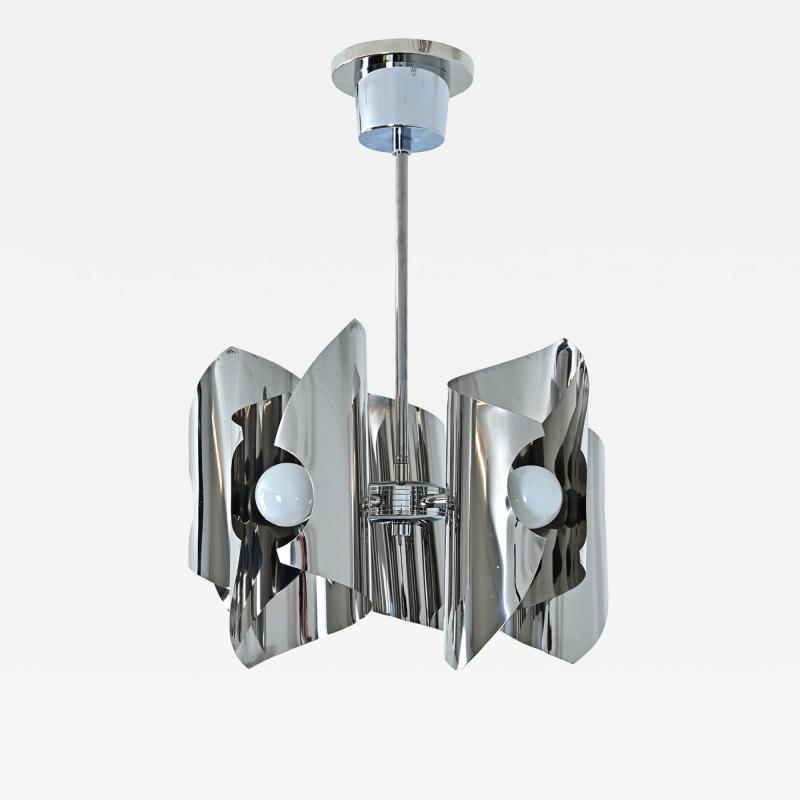 Italian Mid Century Space Age Chrome Chandelier