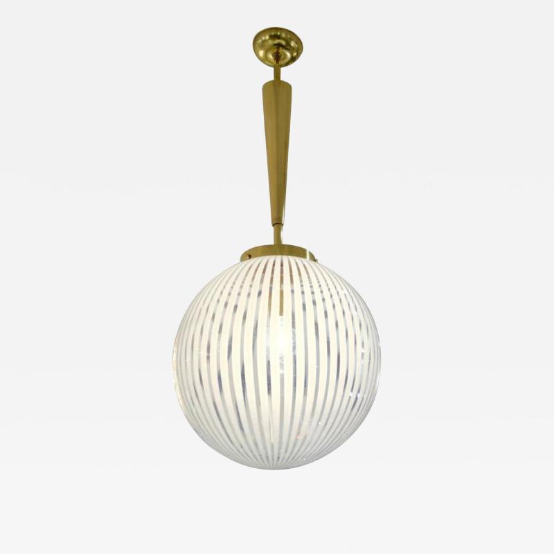 Italian Mid Century Striped Murano Glass Globe or Chandelier