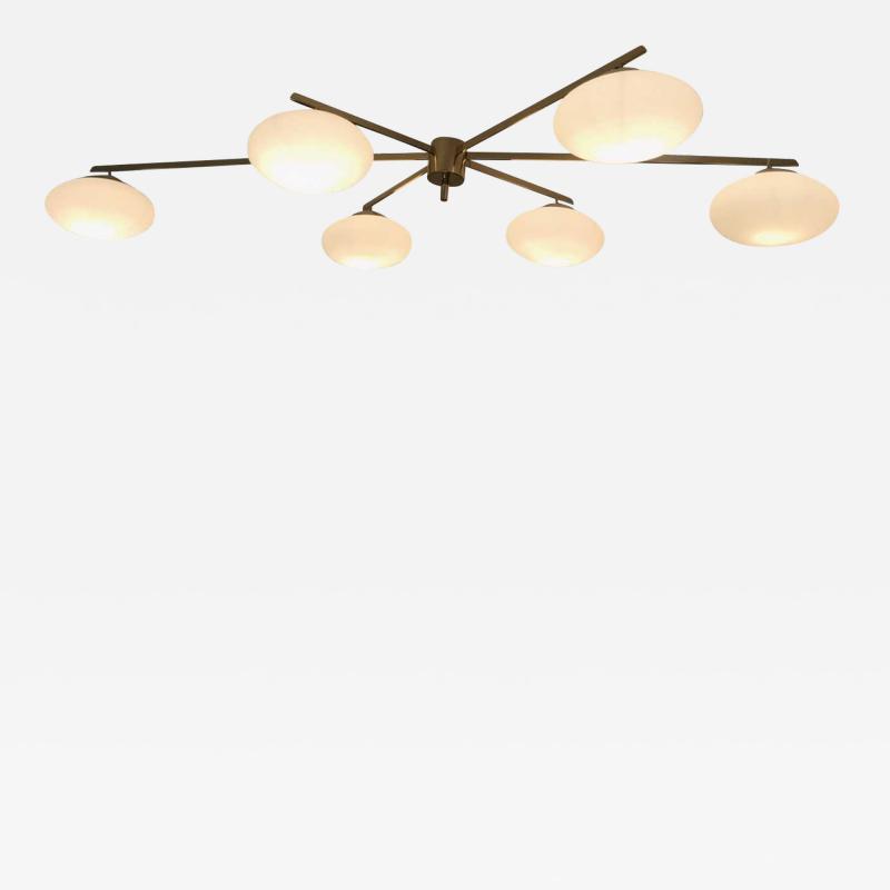 Italian Mid Century Style Brass Chandelier
