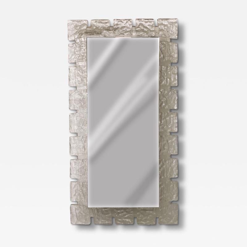 Italian Mid Century Style Perspex Illuminated Rectangular Wall Mirror