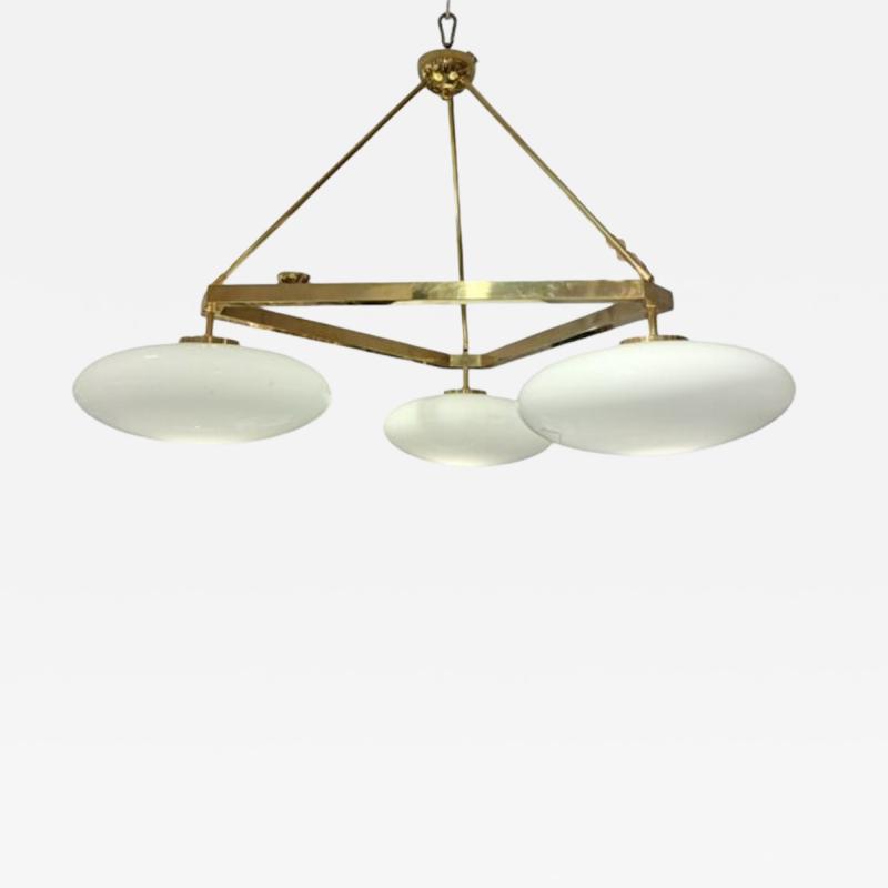 Italian Mid Century Triangular Gold Lamp