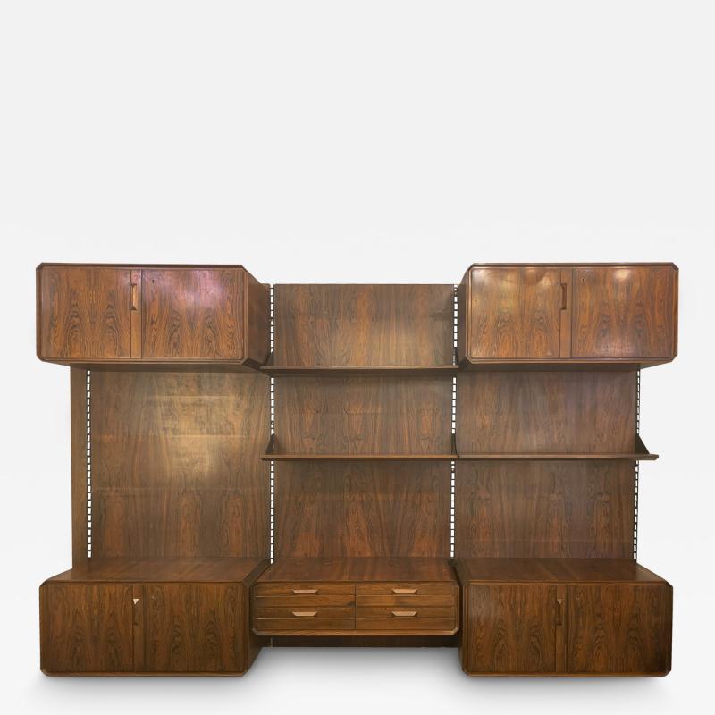 Italian Mid Century Wooden Wall Unit