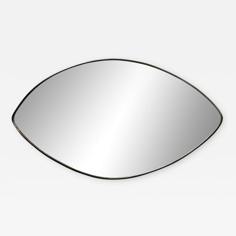 Italian Midcentury Oval Brass Wall Mirror 1950s