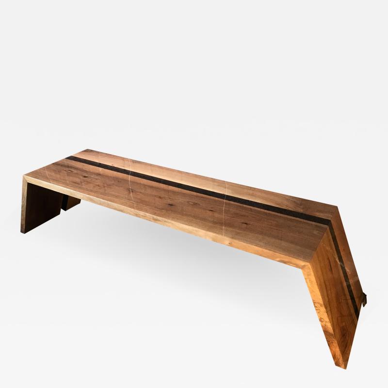 Italian Minimalist Monolithic Oak Bench