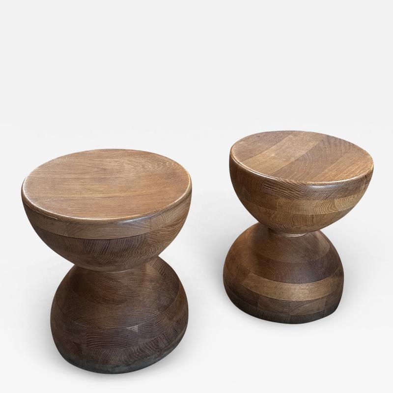 Italian Minimalist Sculptural Wood Log Stool by Gavina 1980s