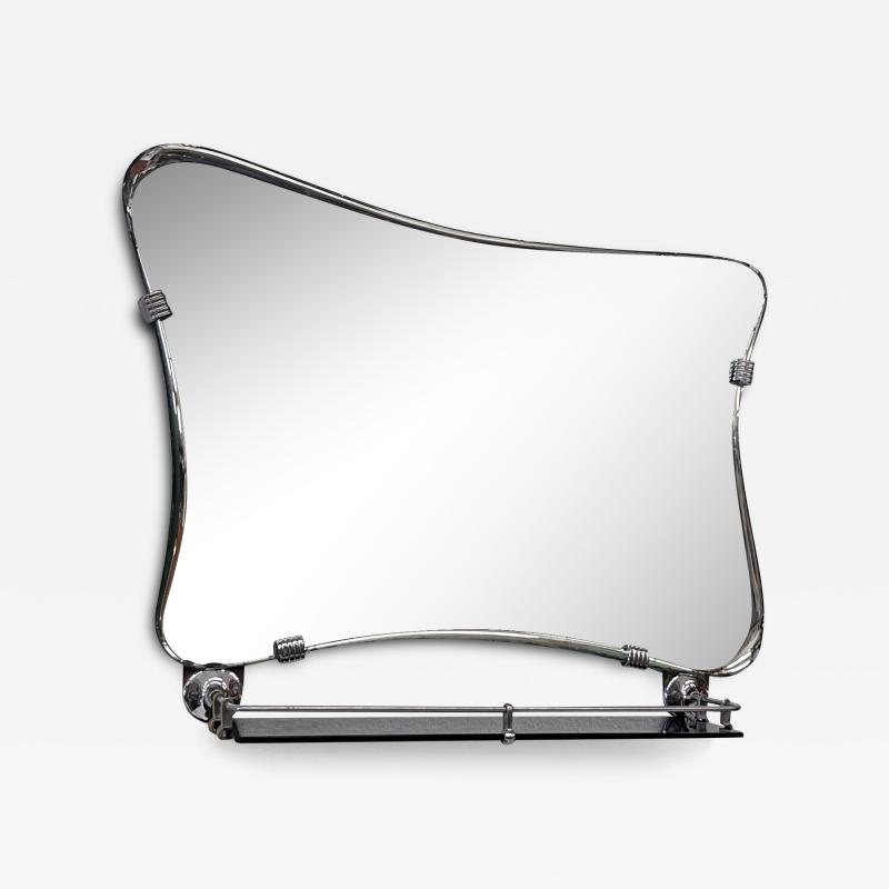 Italian Modern Asymmetrical Mirror With Shelf