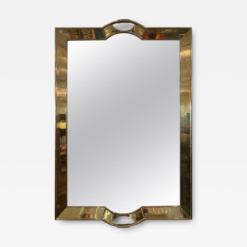 Italian Modern Brass Tray Mirror