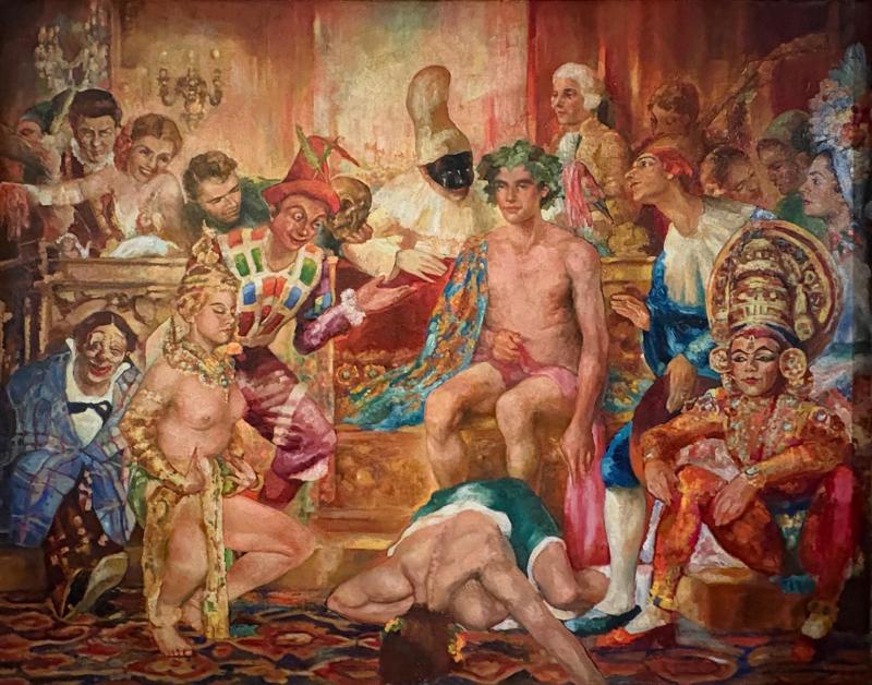 Italian Modern Framed Oil On Canvas