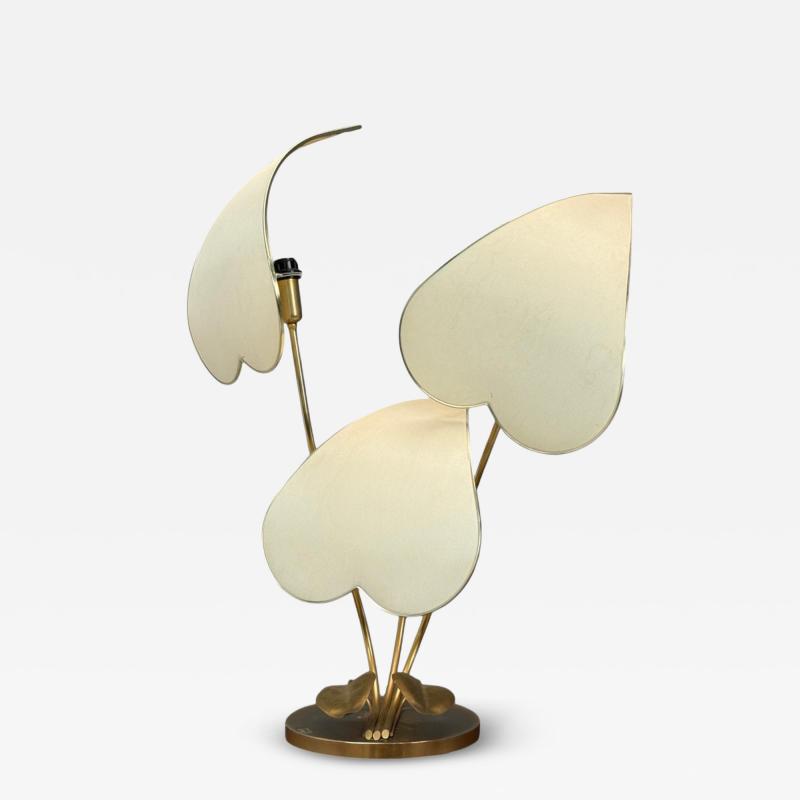 Italian Modern Gilt Iron Fabric Large Table Lamp Italy 1970s