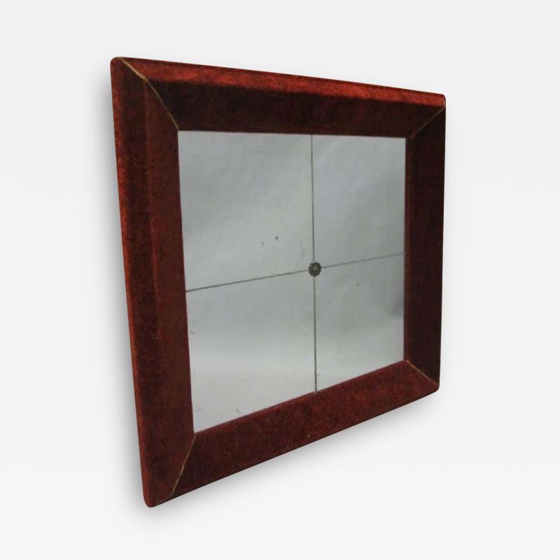 Italian Modern Neoclassical Venetian Wall Mirror with Antique Red Velvet Frame