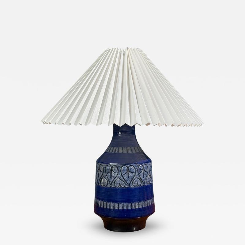 Italian Modern Table Lamp Cobalt Blue Ceramic Italy 1960s