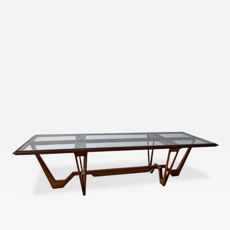 Italian Modern Wood Glass Coffee Table