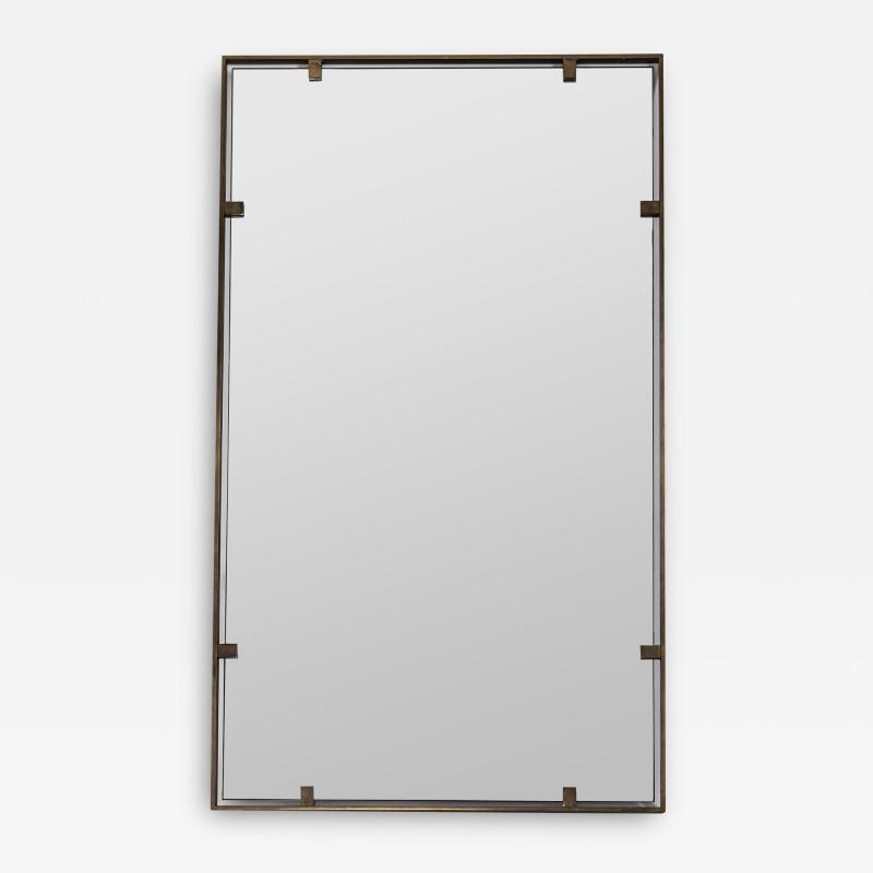 Italian Modernist Brass Mirror 1960s