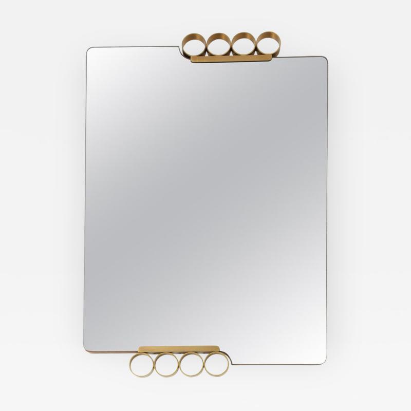 Italian Modernist Brass Mirror