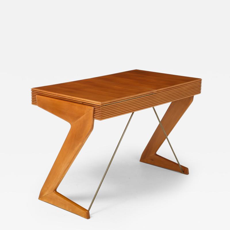 Italian Modernist Vanity or Desk with Mirror Interior circa 1950